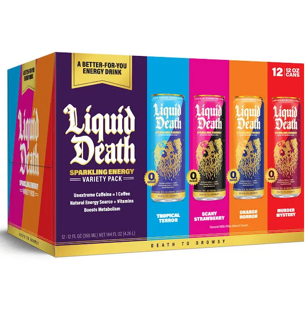 Liquid Death 24/12oz -Sparkling Energy Variety Pack 